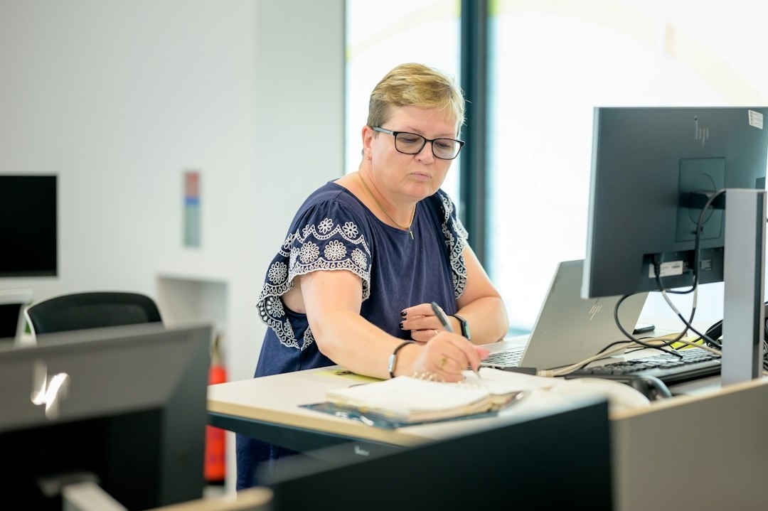 person working at desk