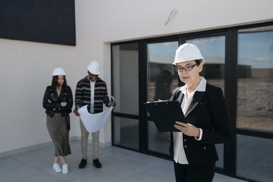 people performing a building inspection