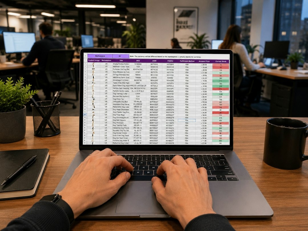 spreadsheet displayed on laptop screen