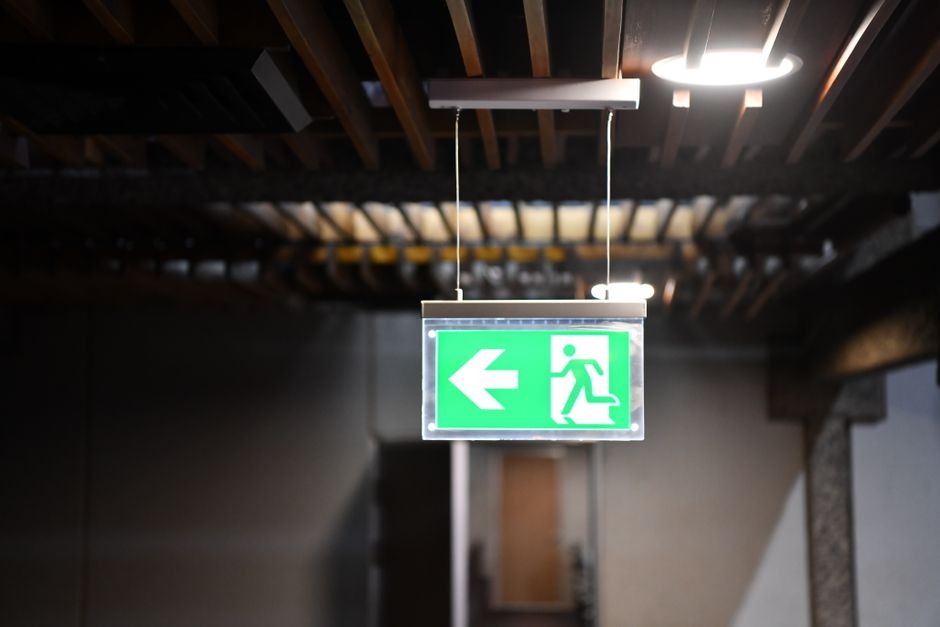 sign for evacuation route