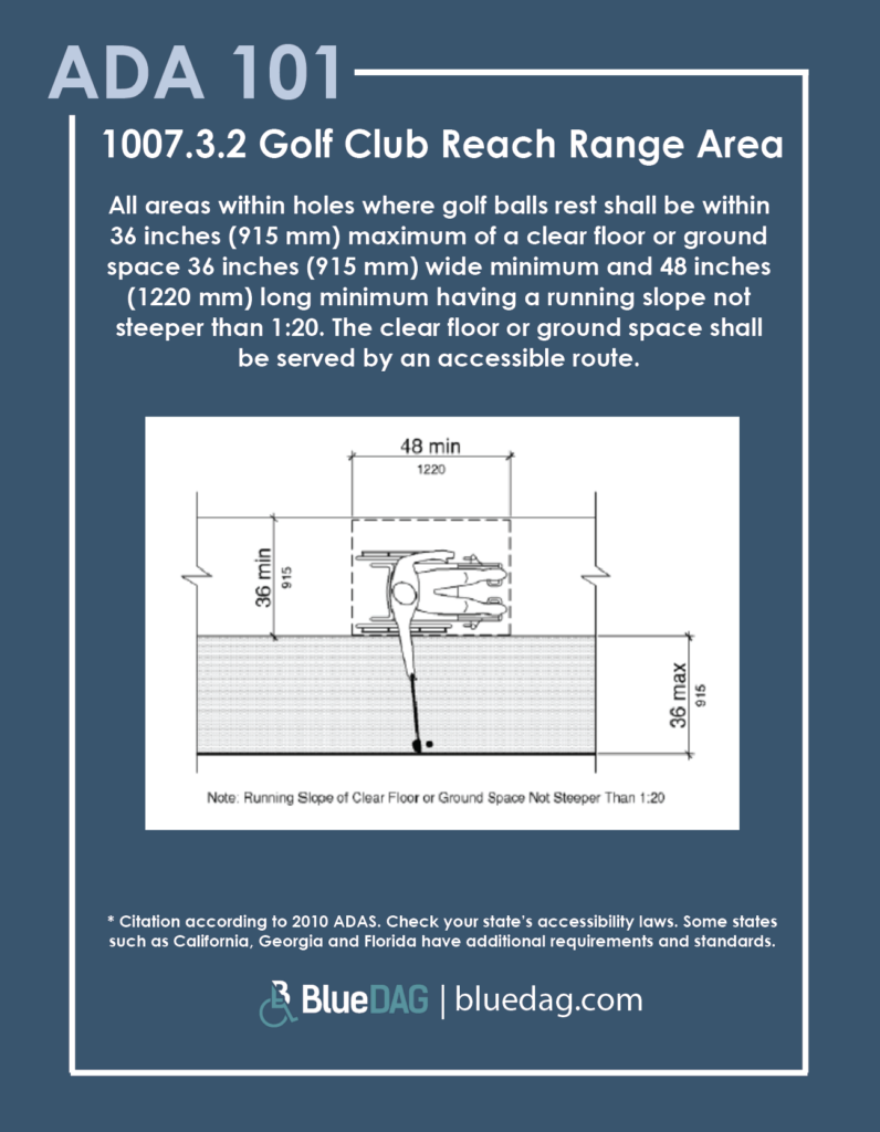 2010 ADAS 1007.3.2 Golf Club Reach Range Area