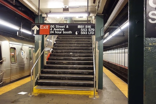 Image of New York city Subway station with stairs