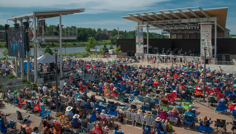 Image of concert at RiverEdge Park In Aurora, Illinois
