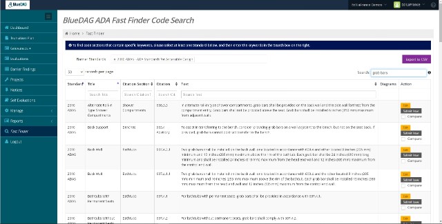 BlueDAG Fast Finder code reference system